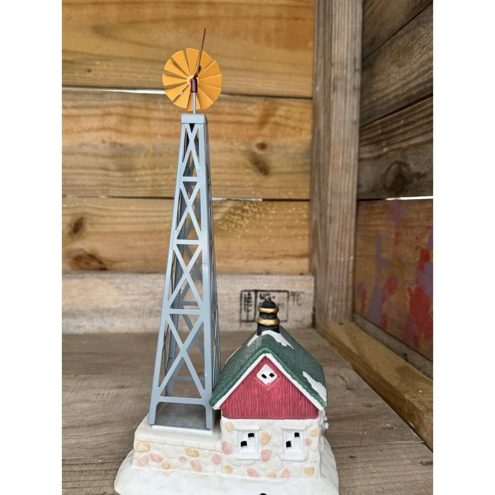 Christmas Valley 1993 Farm Windmill & Pump House Lighted Christmas Village *READ